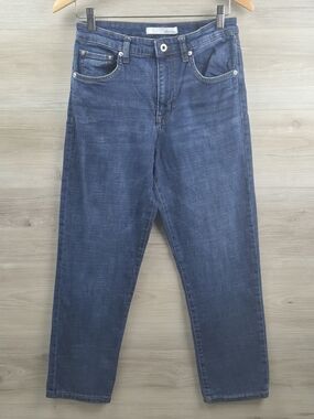 Ella Moss High Waist Straight Leg Jeans Blue Size 6/28 Stretch Denim